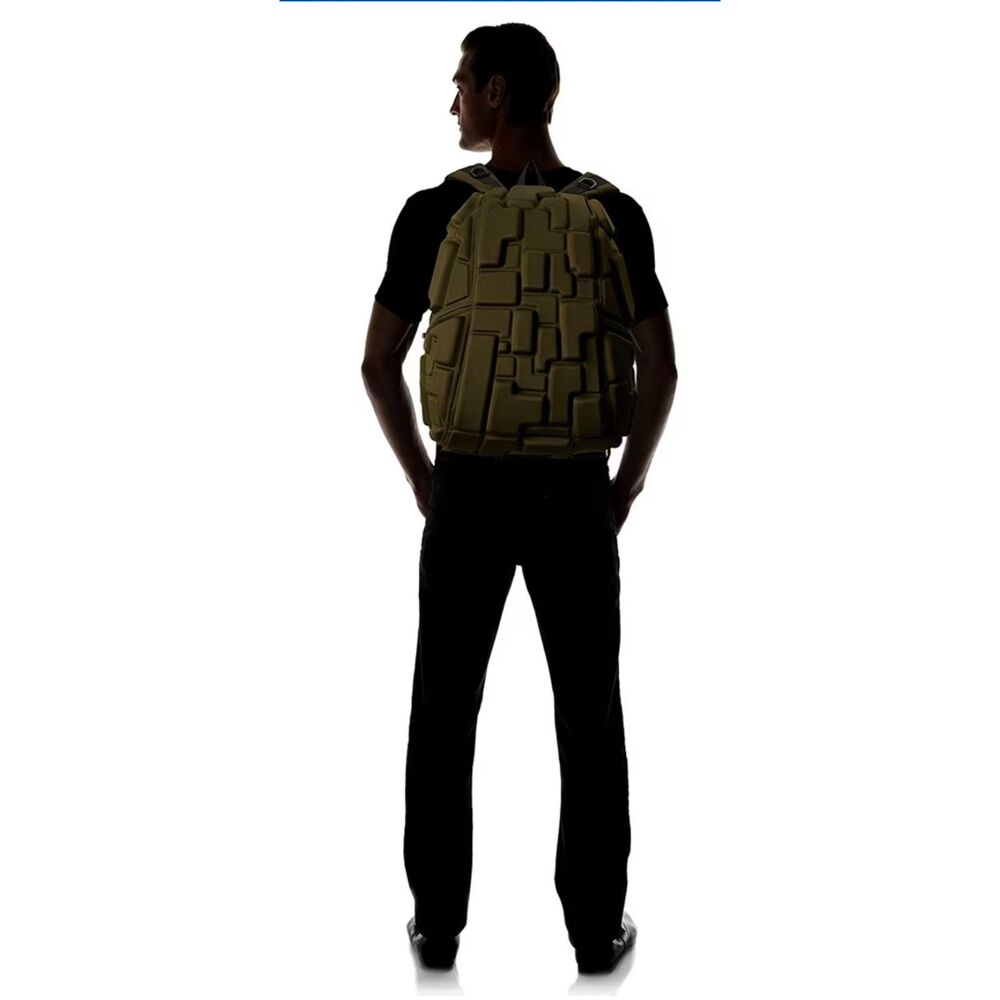 MadPax 3D Geometric Backpack Olive Green Full Size